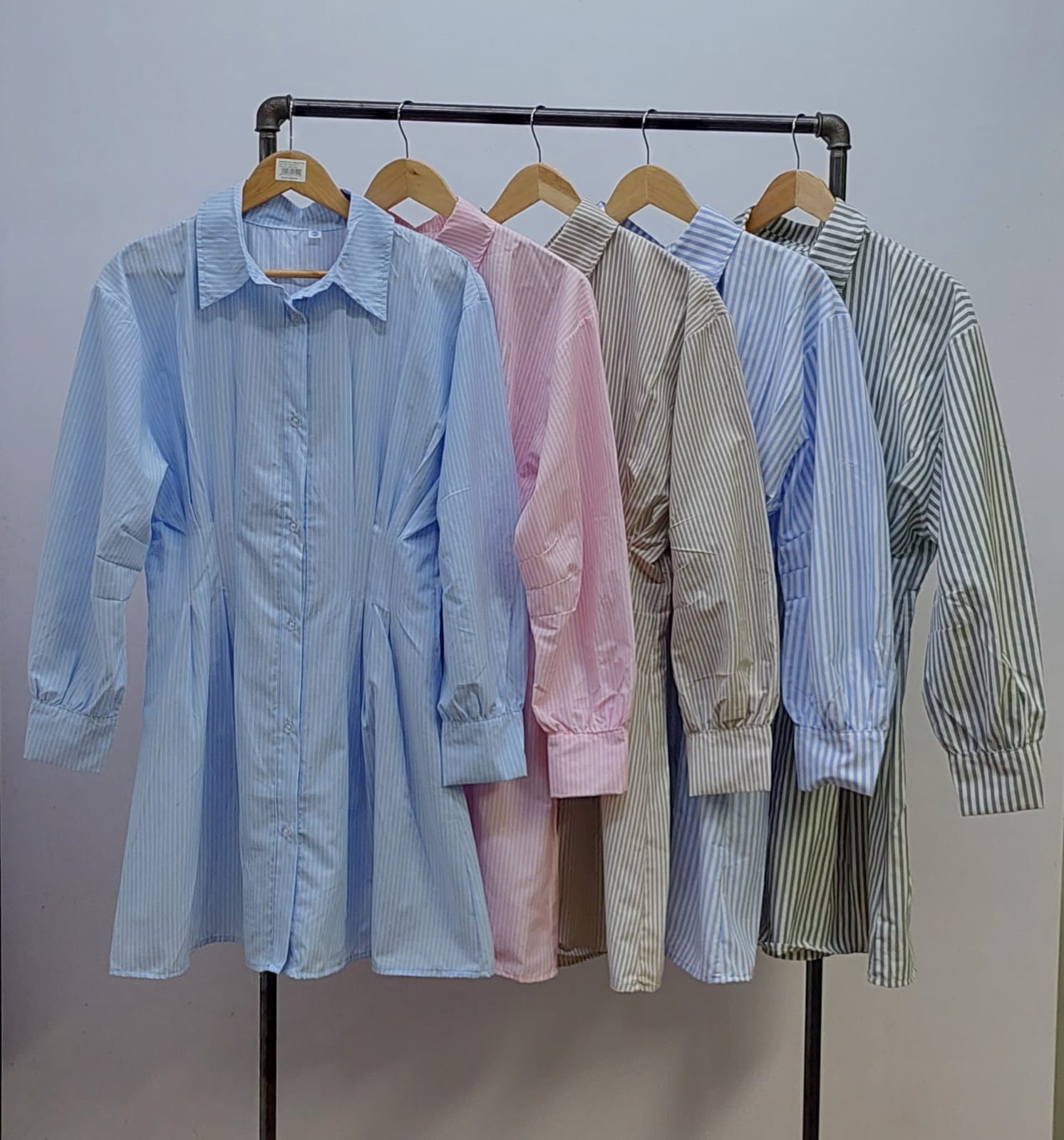 VESTIDO PINZADO POPLIN RAYADO - Imagen 7