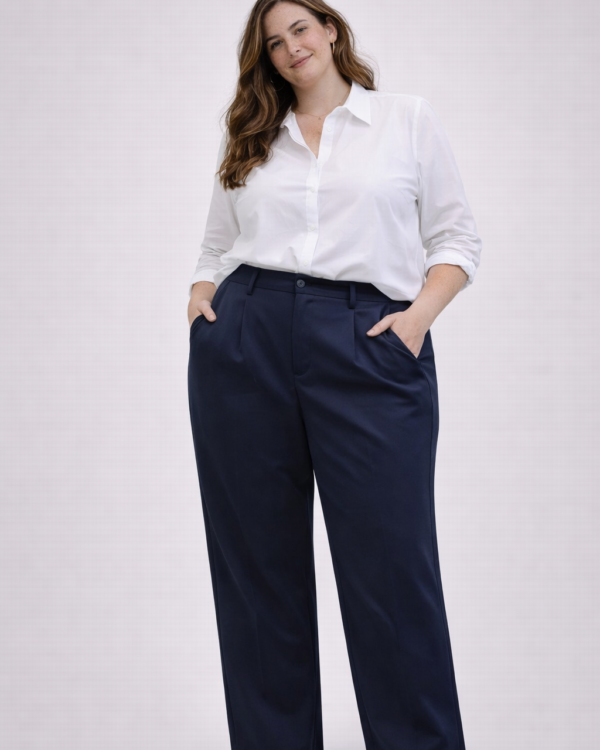 PALAZO PINZADO PUNTO ROMA PLUS SIZE