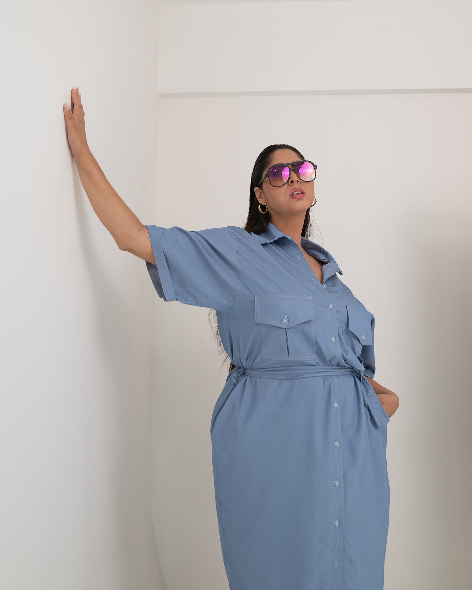 VESTIDO CAMISERO SIMIL JEAN - Imagen 3