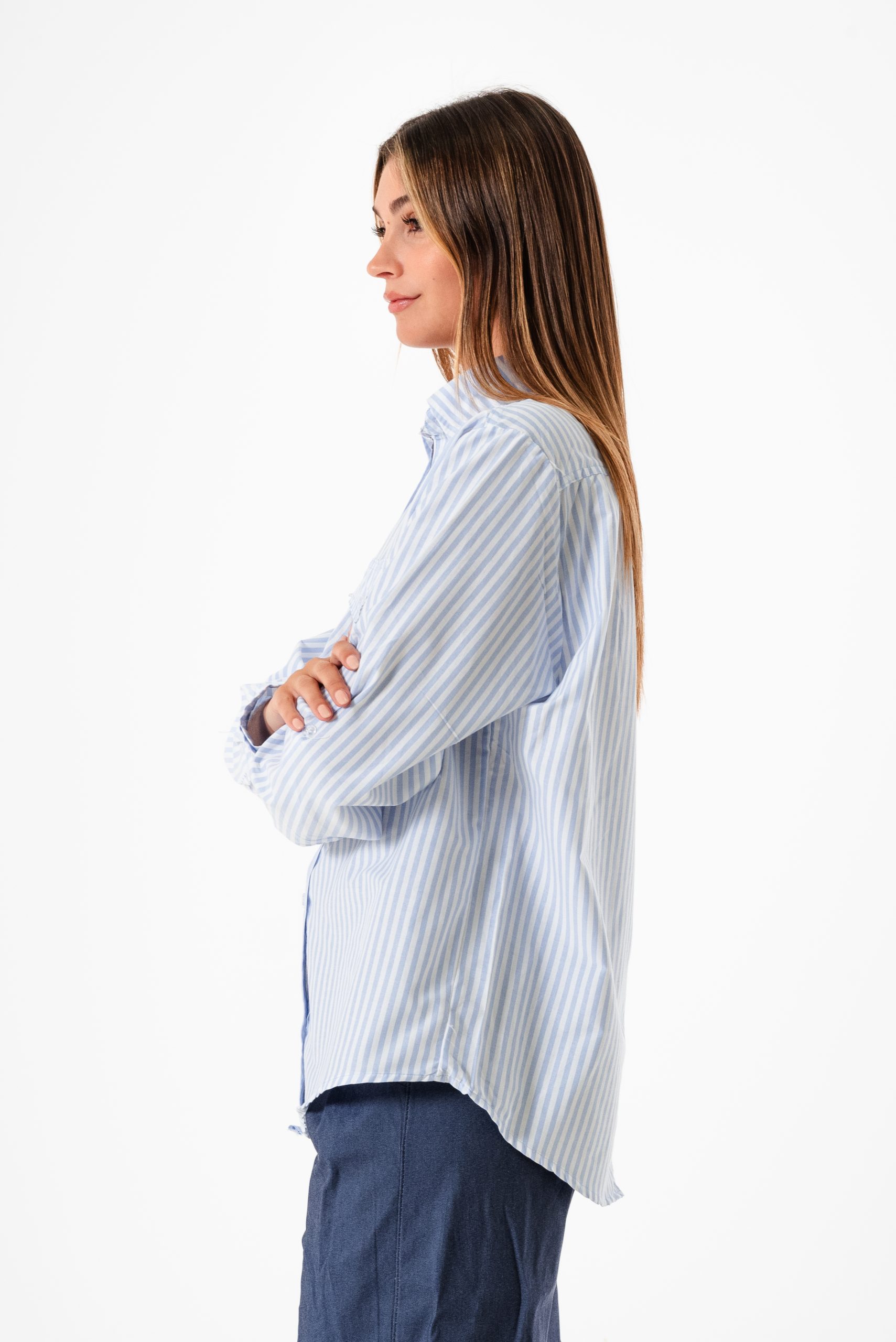 CAMISA BOLSILLO PINZADO POPLIN RAYADO - Imagen 4