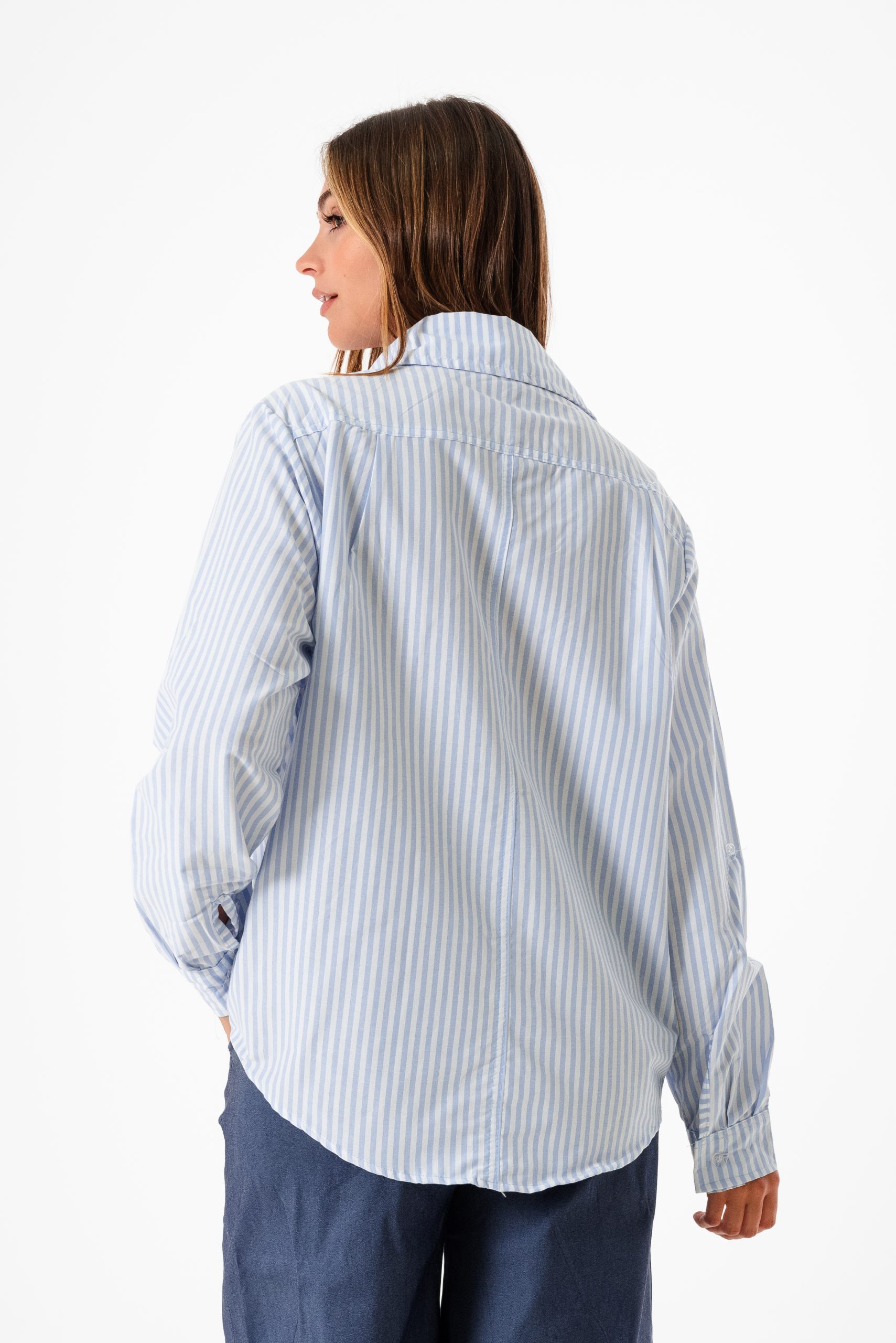 CAMISA BOLSILLO PINZADO POPLIN RAYADO - Imagen 5