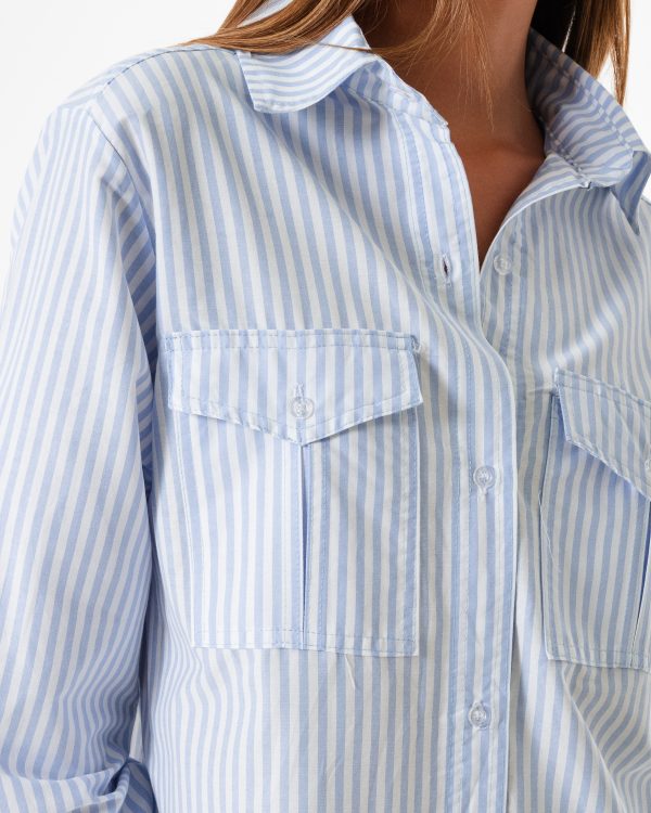 Alternative view of CAMISA BOLSILLO PINZADO POPLIN RAYADO
