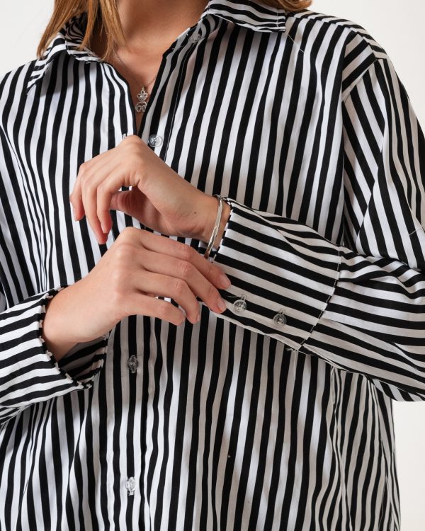 Alternative view of CAMISA OVER ERIKA POPLIN RAYADO