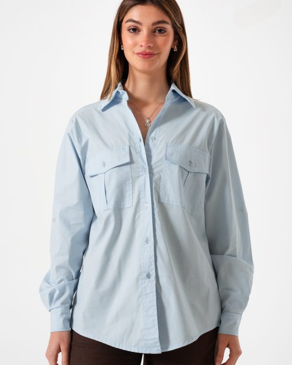 CAMISA BOLSILLO PINZADO POPLIN