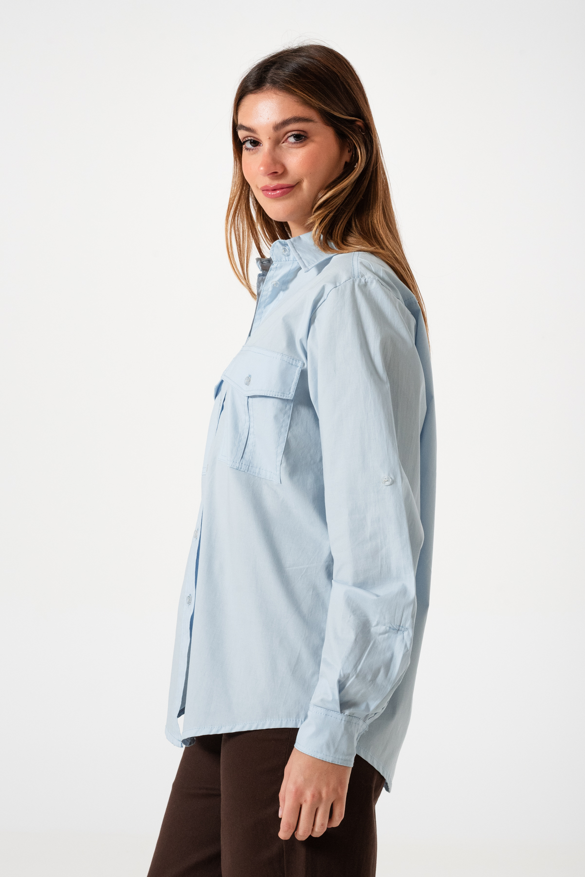 CAMISA BOLSILLO PINZADO POPLIN - Imagen 5