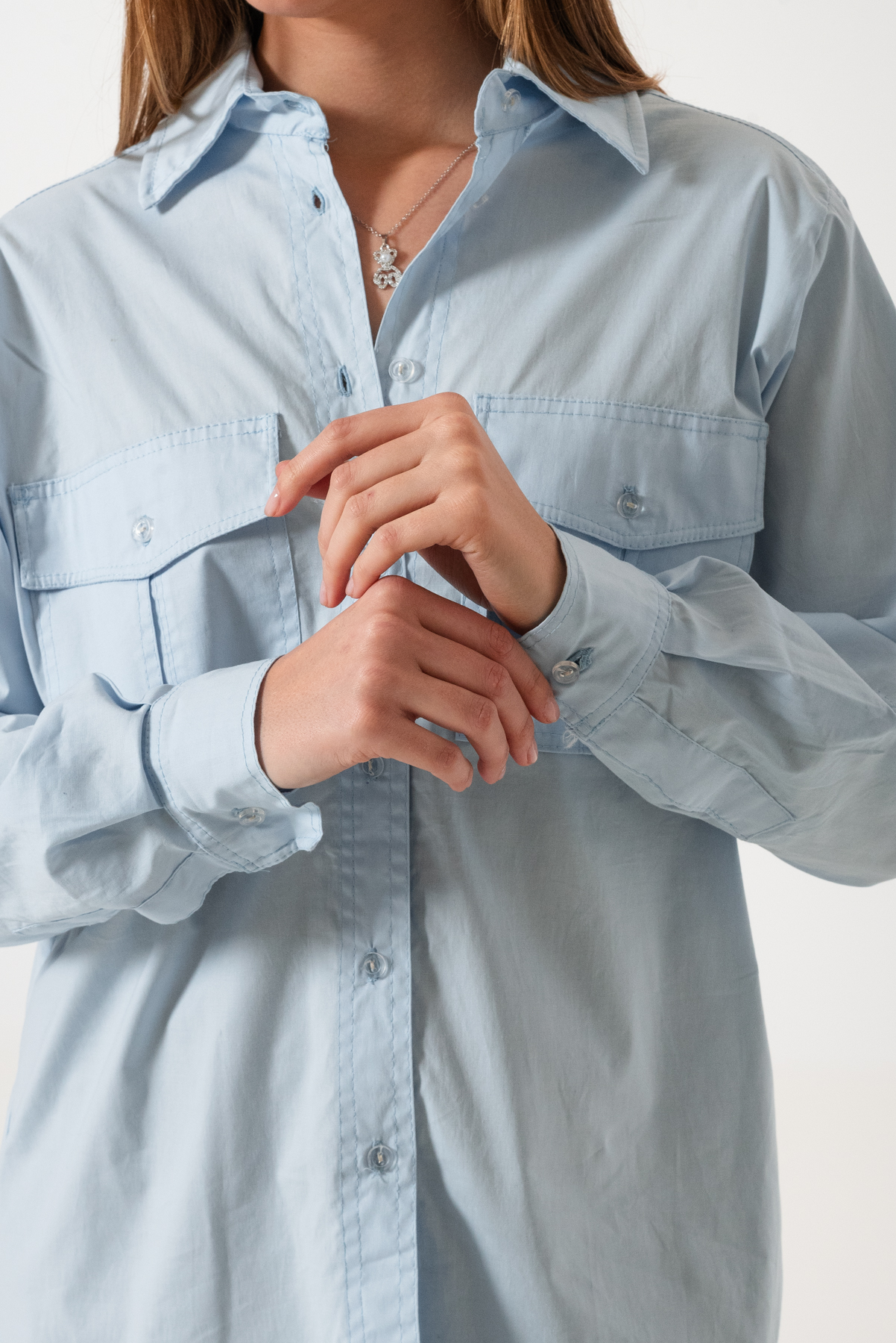 CAMISA BOLSILLO PINZADO POPLIN - Imagen 3