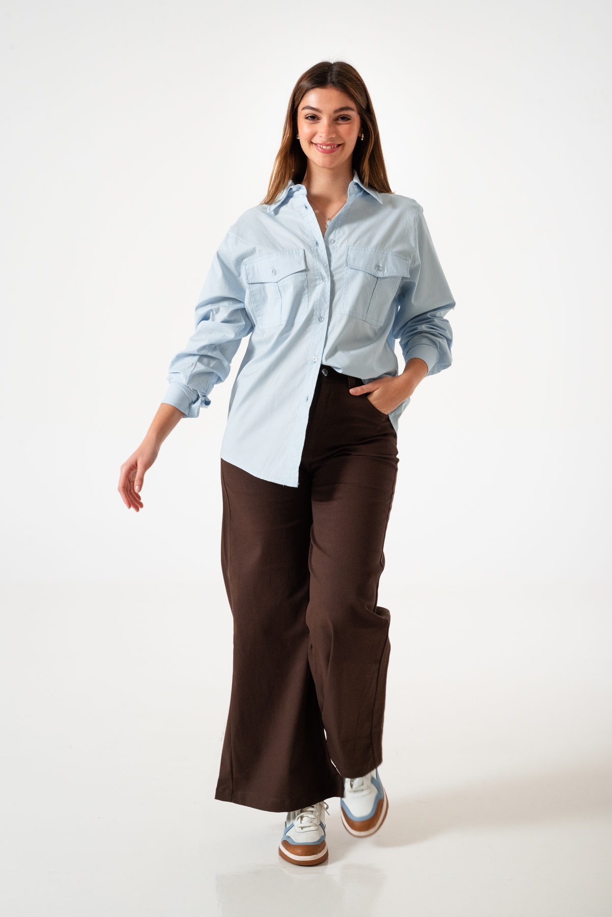 CAMISA BOLSILLO PINZADO POPLIN - Imagen 7