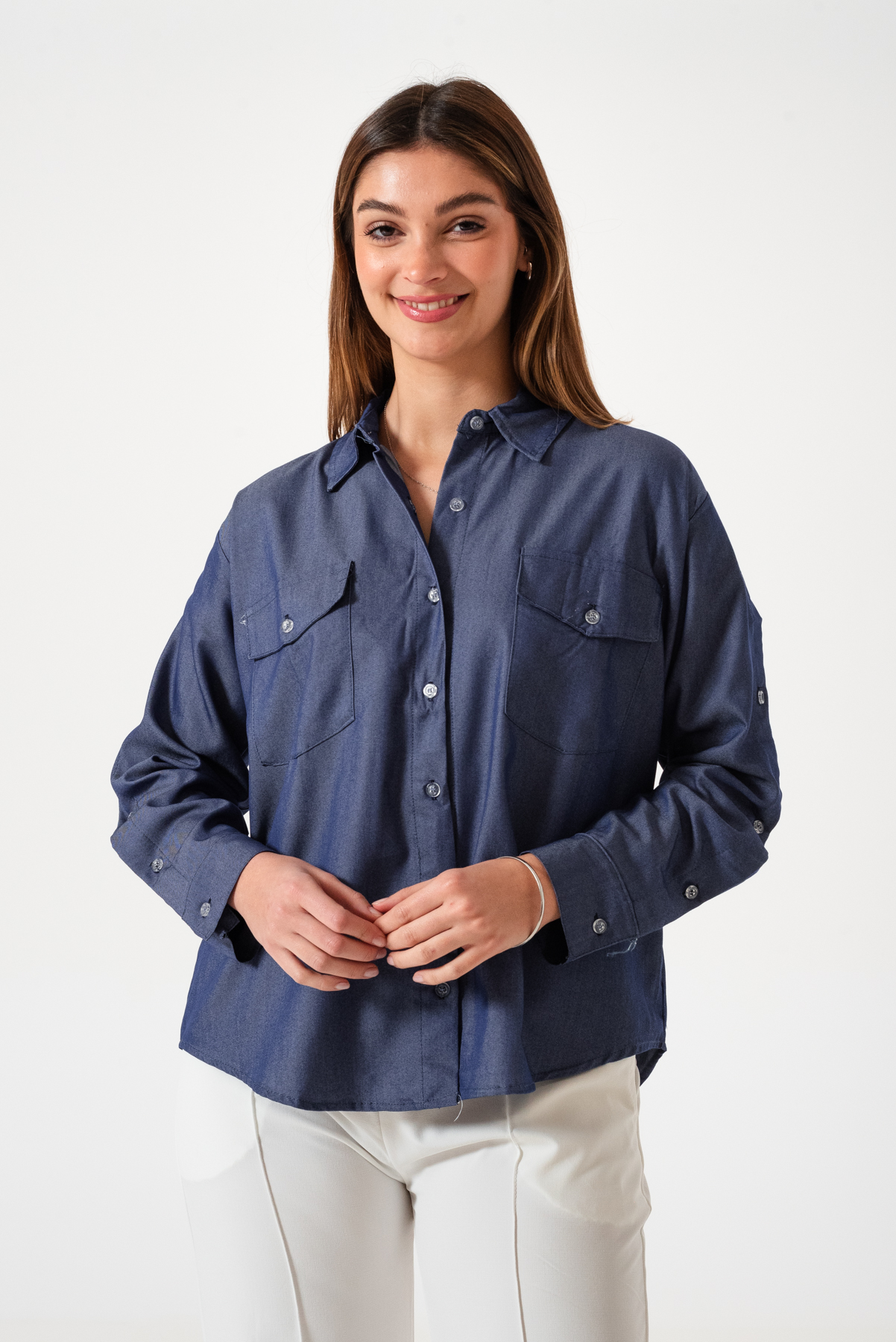 CAMISA BOTONES SIMIL JEAN - Imagen 2