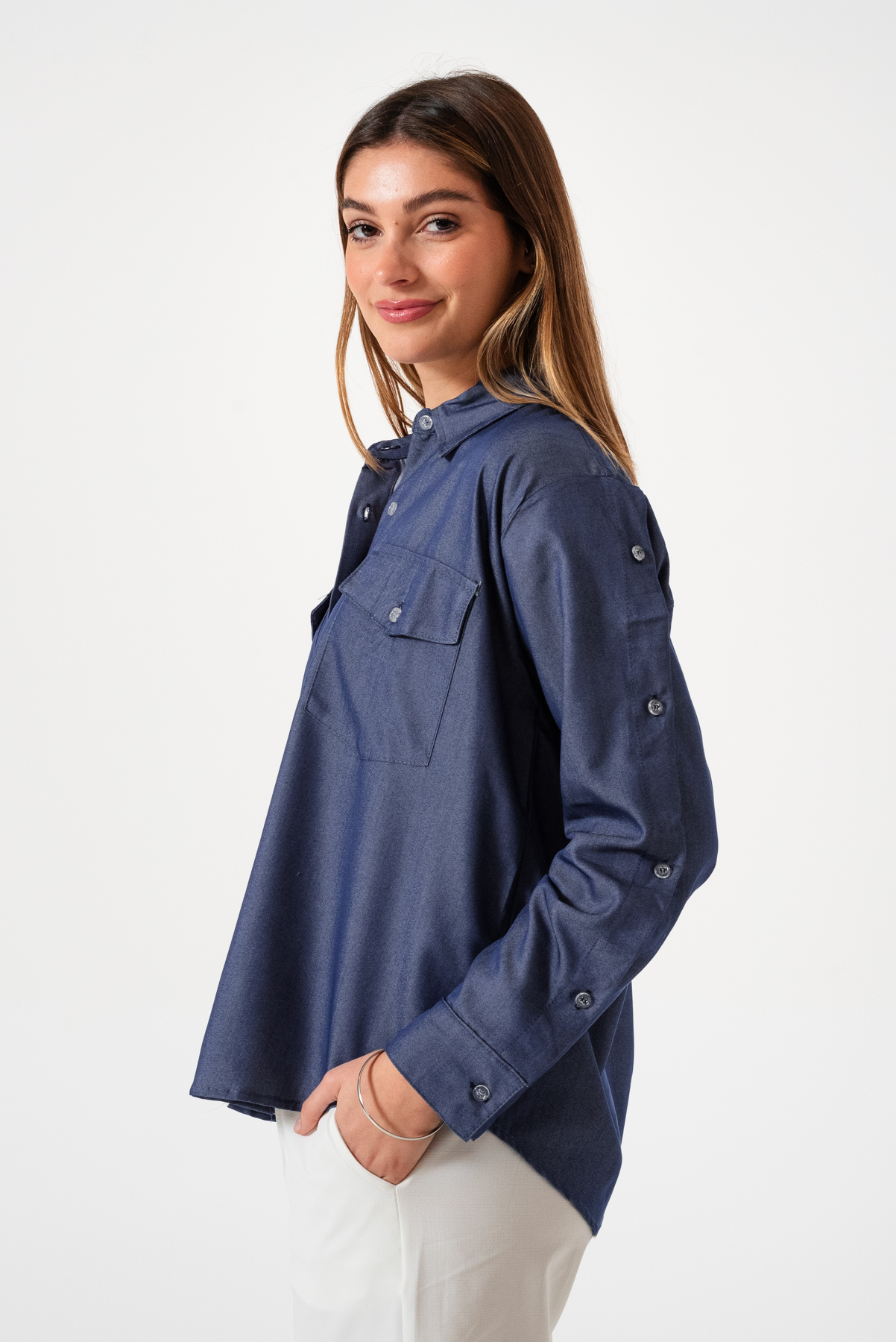 CAMISA BOTONES SIMIL JEAN