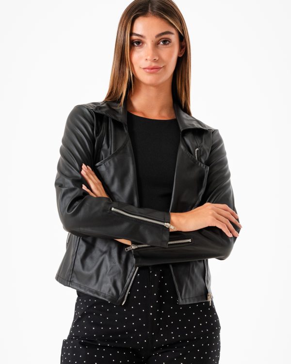 CAMPERA 4 CIERRES ECOCUERO