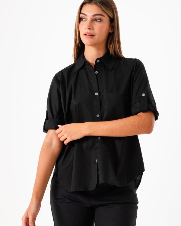 CAMISA OVER 3/4 POPLIN