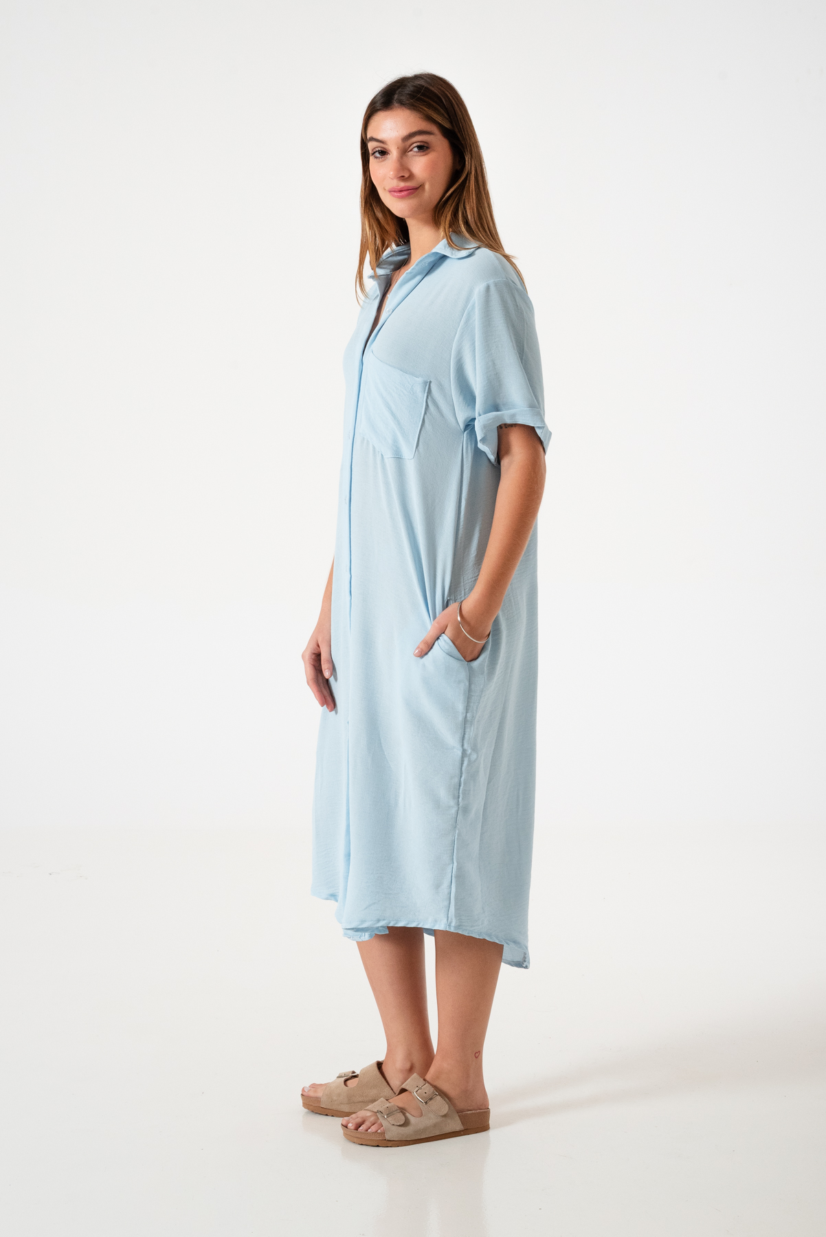 VESTIDO CAMISERO LINO - Imagen 3