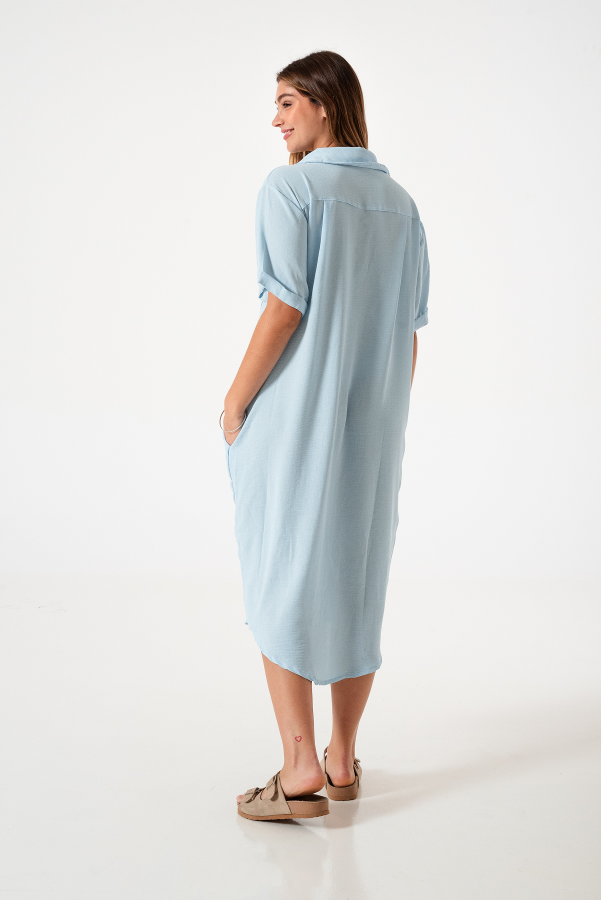 VESTIDO CAMISERO LINO - Imagen 4