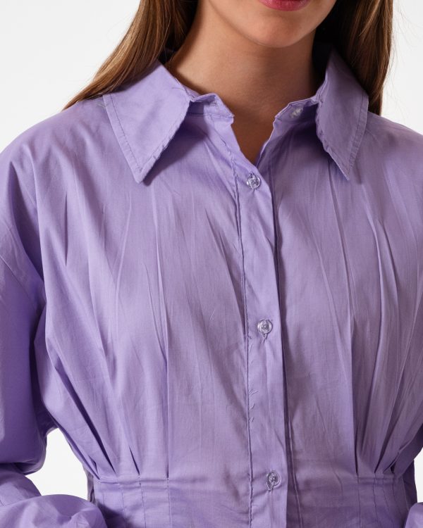 Alternative view of VESTIDO PINZADO POPLIN