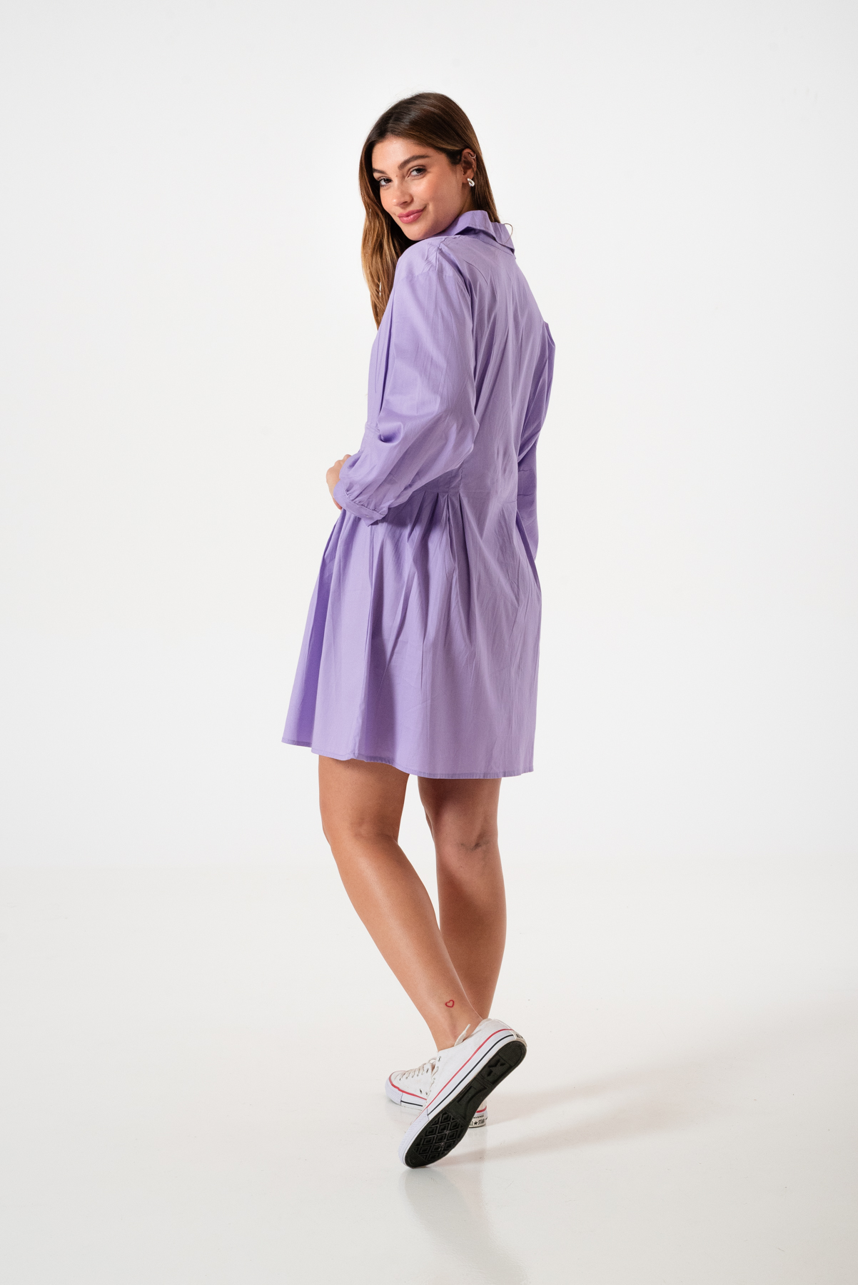 VESTIDO PINZADO POPLIN - Imagen 7