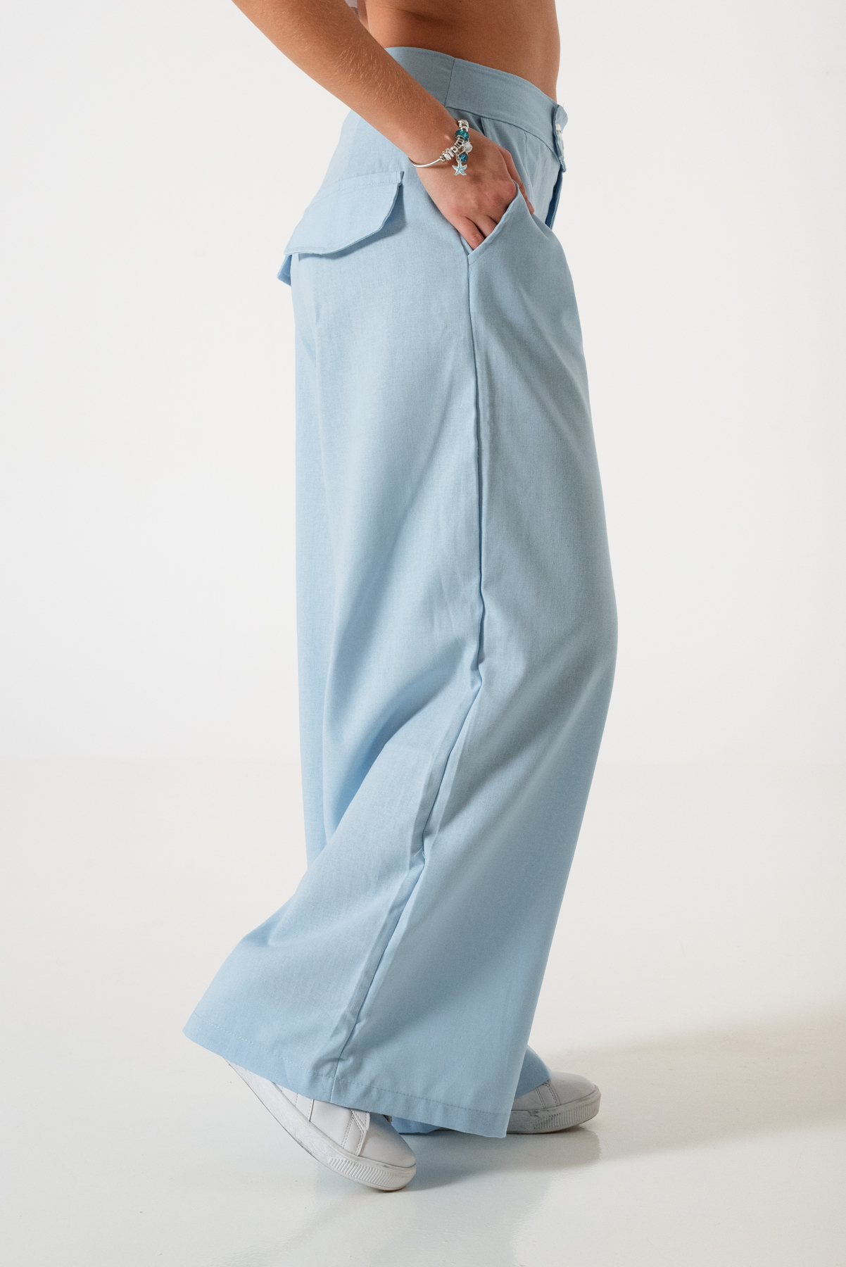 MAXI PALAZO CRUZADO LINO - Imagen 5