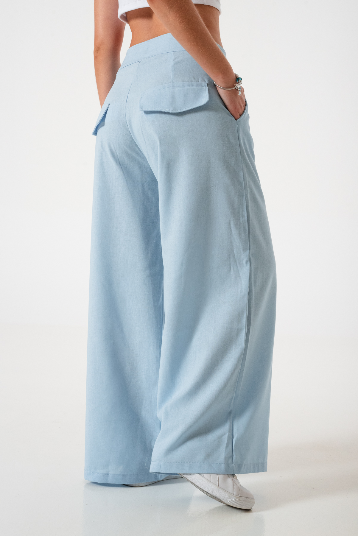 MAXI PALAZO CRUZADO LINO - Imagen 4