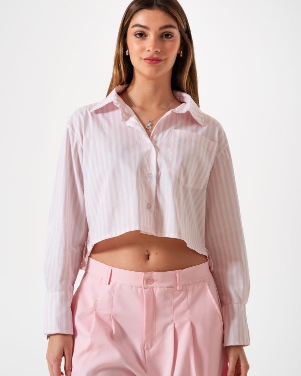 CAMISA CORTA POPLIN RAYADO