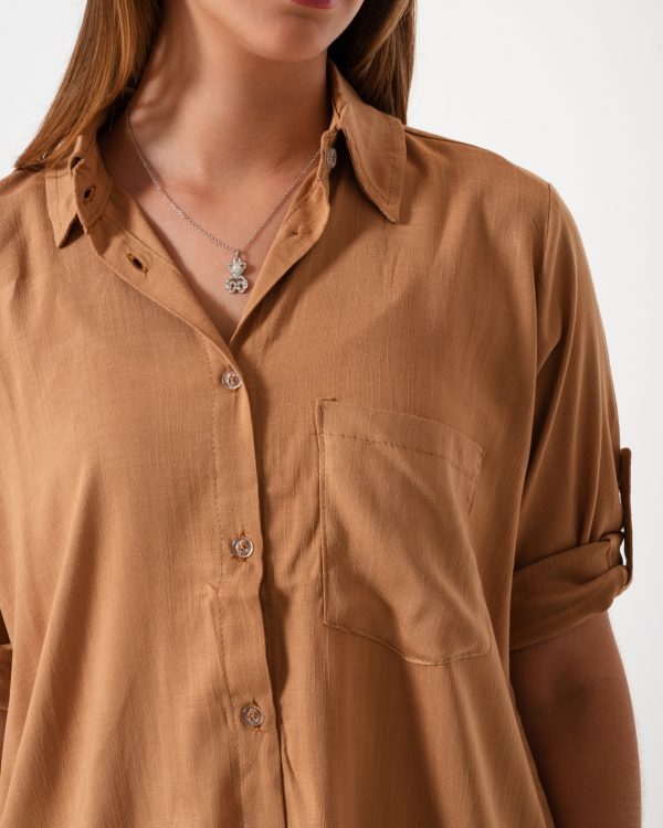 Alternative view of CAMISA OVER LINO SPANDEX