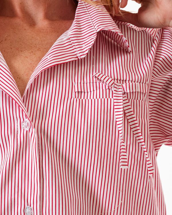 Alternative view of CAMISA MOÑO POPLIN RAYADO