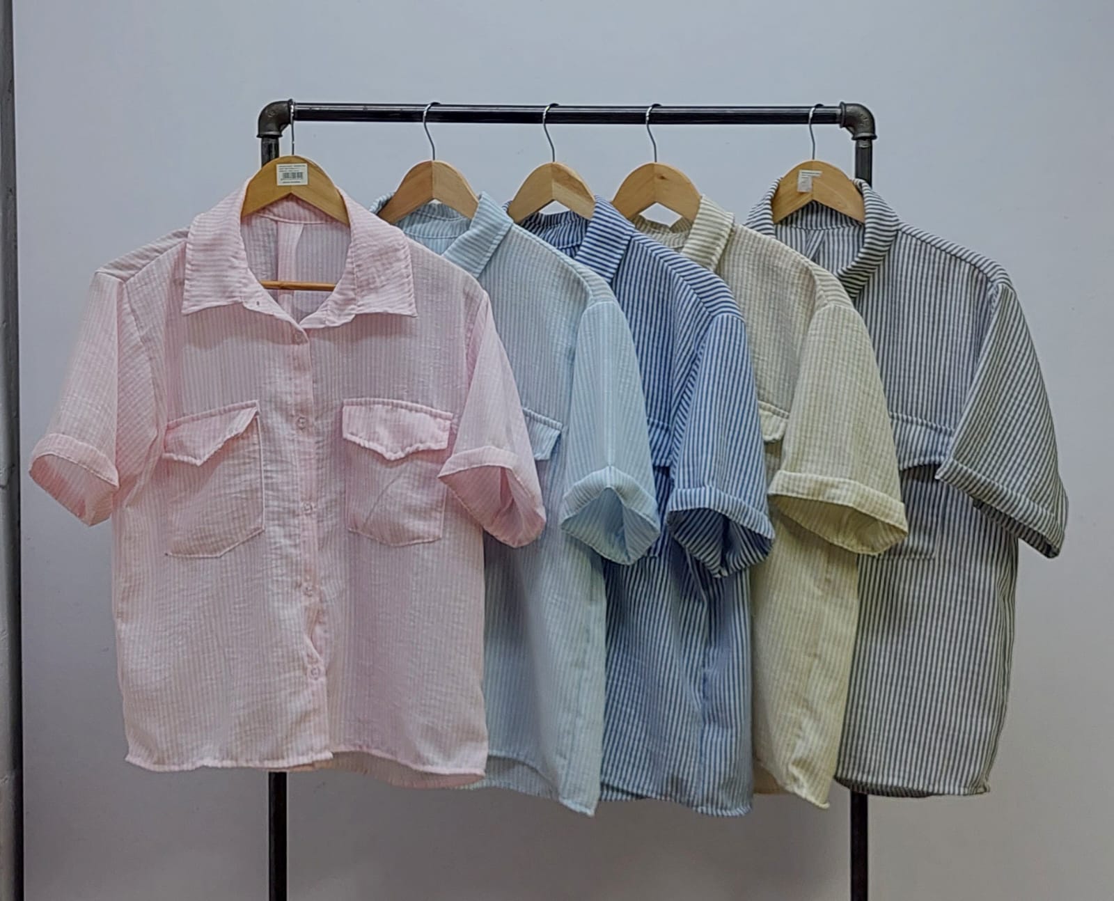 CAMISA MANGA CORTA LINO RAYADO - Imagen 7