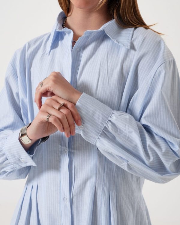 Alternative view of VESTIDO PINZADO POPLIN RAYADO