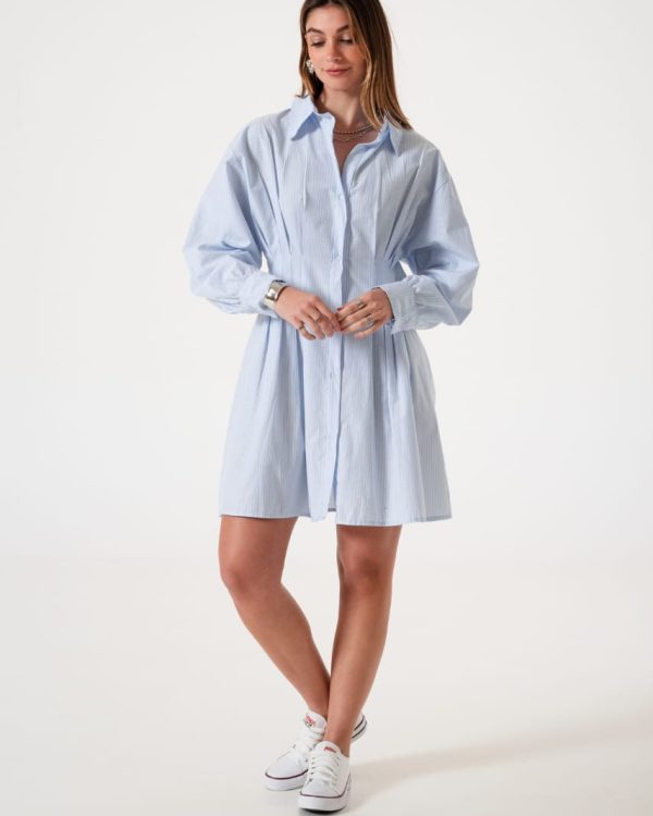 VESTIDO PINZADO POPLIN RAYADO