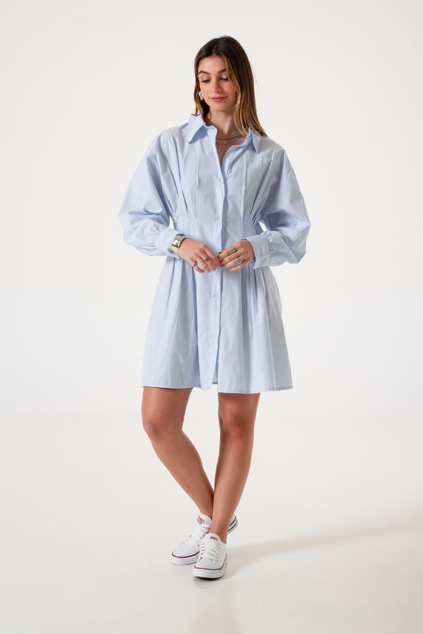 VESTIDO PINZADO POPLIN RAYADO