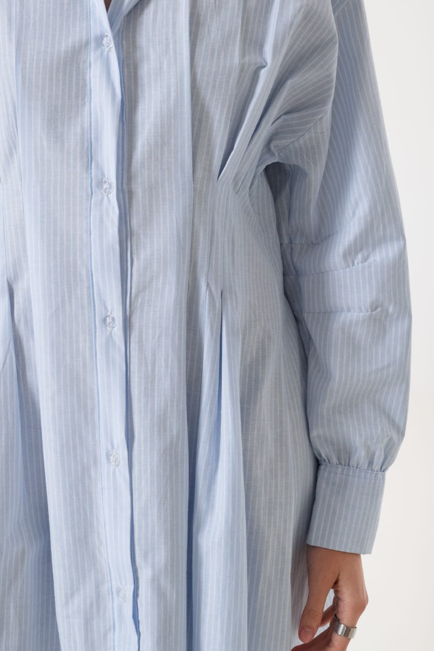 VESTIDO PINZADO POPLIN RAYADO - Imagen 3