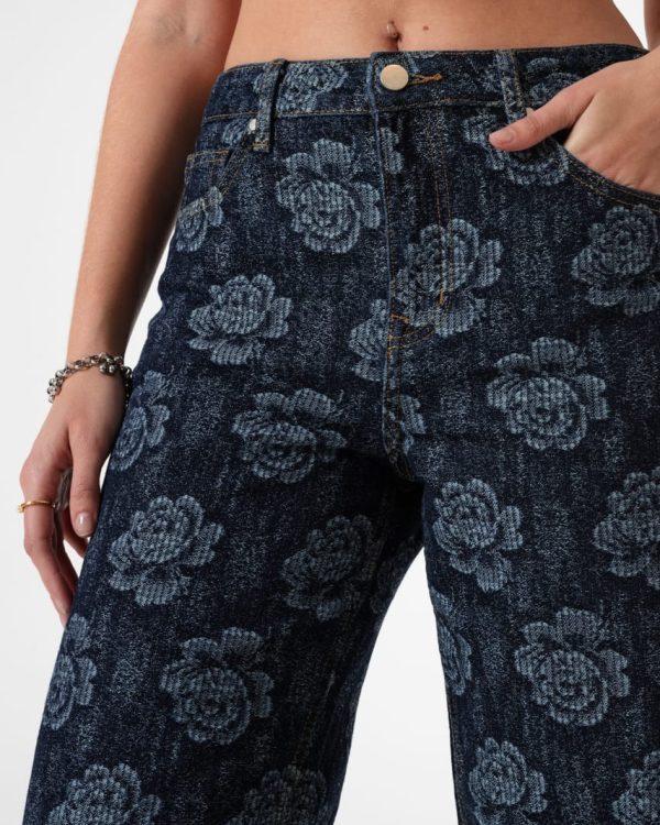 Alternative view of JEAN WID LEG BORDADO - LY086-1