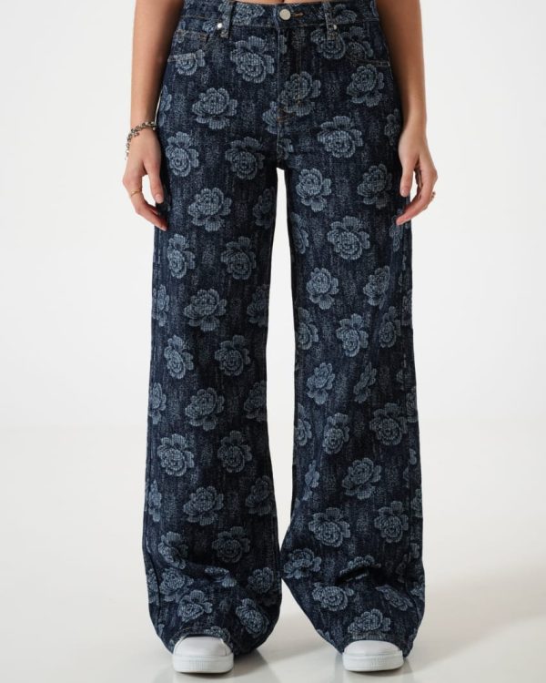 JEAN WID LEG BORDADO - LY086-1