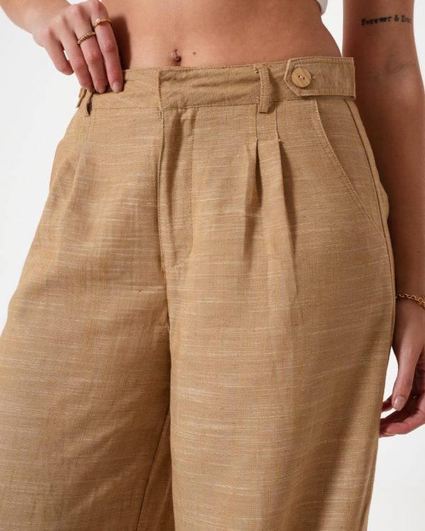 Alternative view of PALAZO PINZADO LINO - YX25038