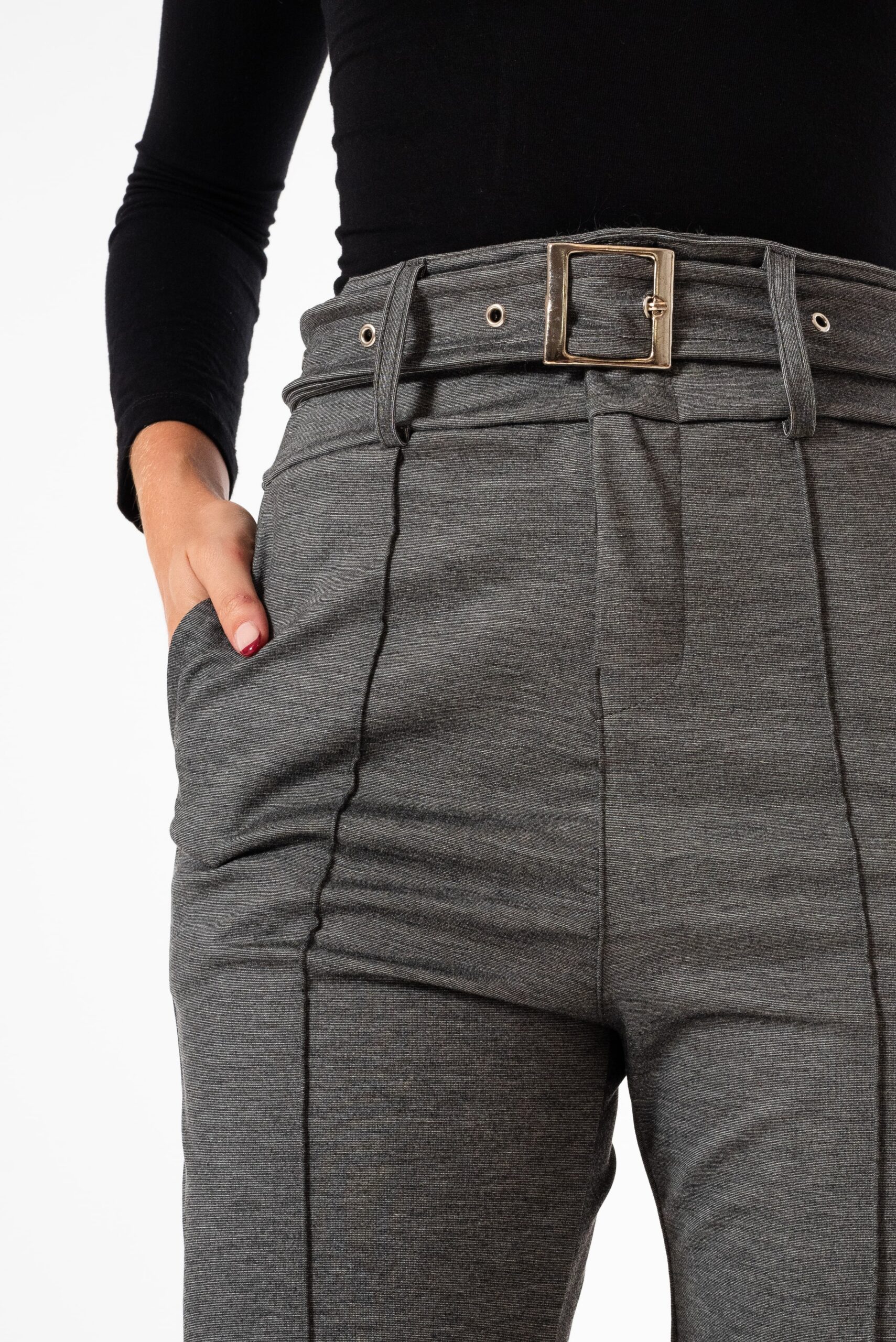 PANTALON CON CINTO PUNTO ROMA - Imagen 2