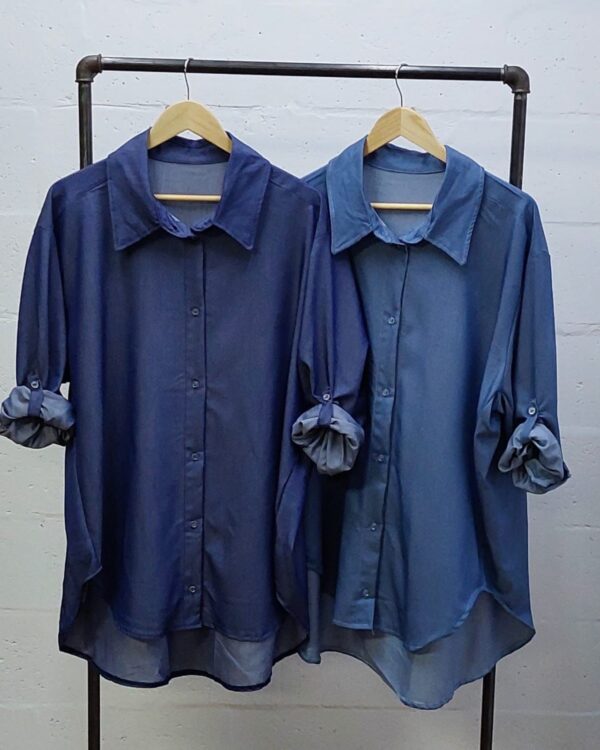 Alternative view of CAMISA OVER SIMIL JEAN PLUS SIZE