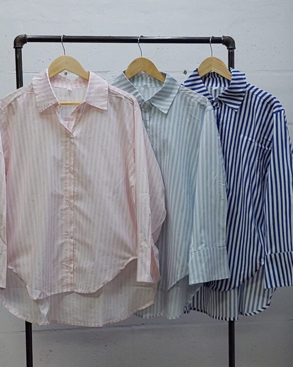 Alternative view of CAMISA OVER ERIKA POPLIN RAYADO PLUS SIZE