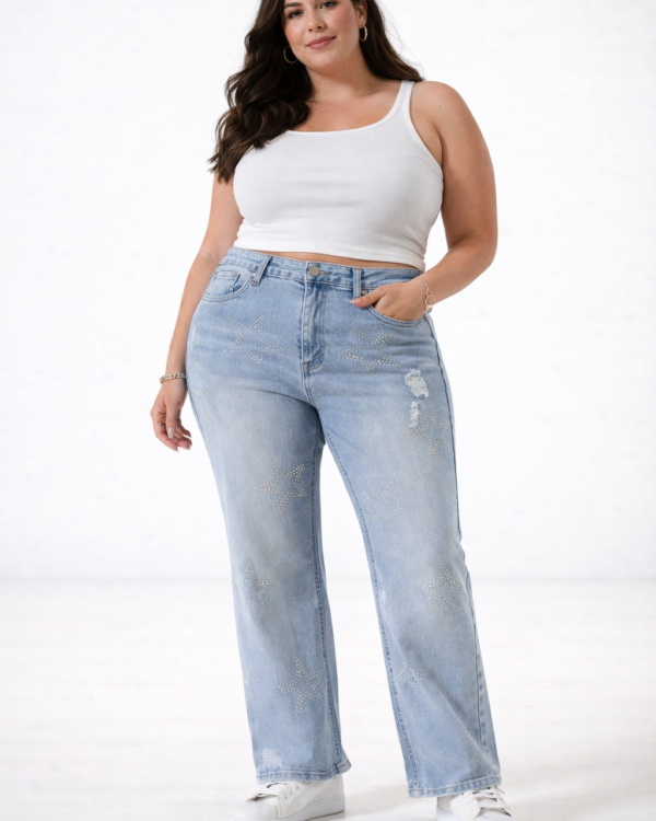 JEAN RECTO STRASS - LYFJ911 PLUS SIZE