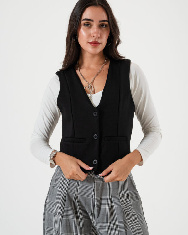 CHALECO PUNTO ROMA (FORRADO)