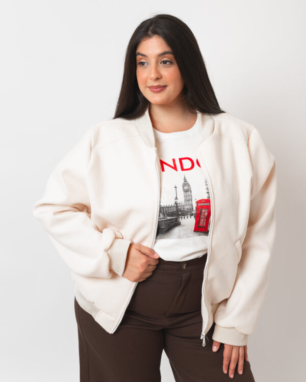 CAMPERA BOMBER PAÑO PLUS SIZE