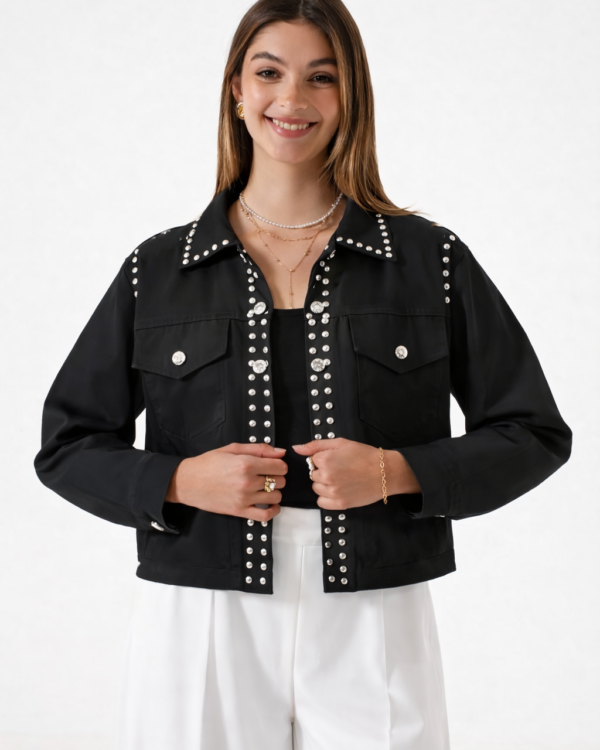 CAMPERA MOM TACHAS GABARDINA