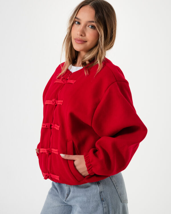 Alternative view of CAMPERA BOMBER CORDONES PAÑO