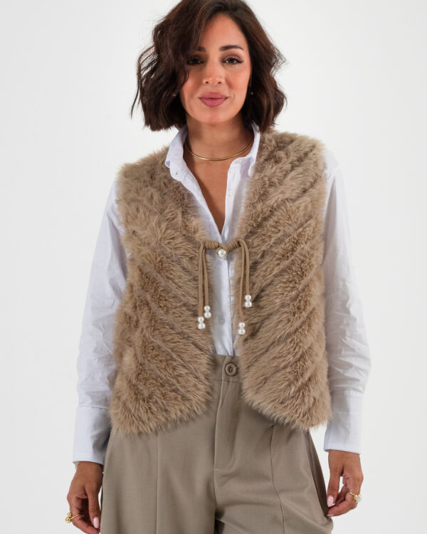 CHALECO PIEL CON CORDON - 5041