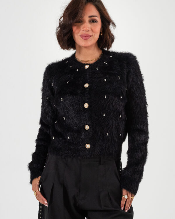 SACO SUETER PELO CON STRASS - 01
