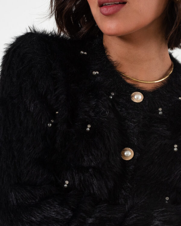Alternative view of SACO SUETER PELO CON STRASS - 01