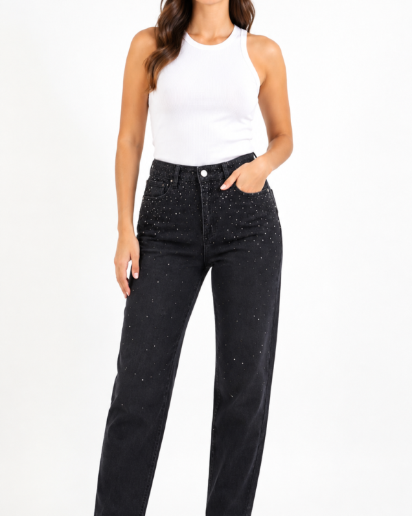 JEAN BLACK MOM STRASS - A25R10M