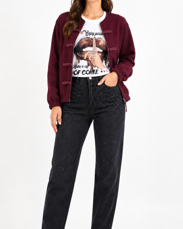 JEAN BLACK MOM STRASS - A25R10M