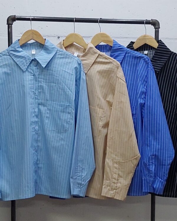 Alternative view of CAMISA OVER ERIKA POPLIN RAYADO - PLUS SIZE