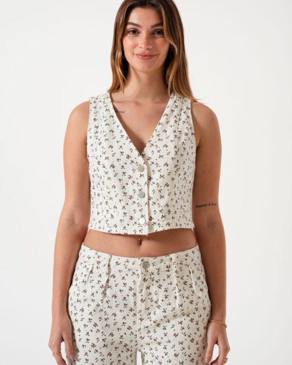 CHALECO JEAN BLANCO - LY-016
