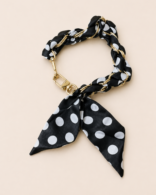 ACCESORIO PARA PASACINTO - PAÑUELO PULSERA NEGRO Y BLANCO