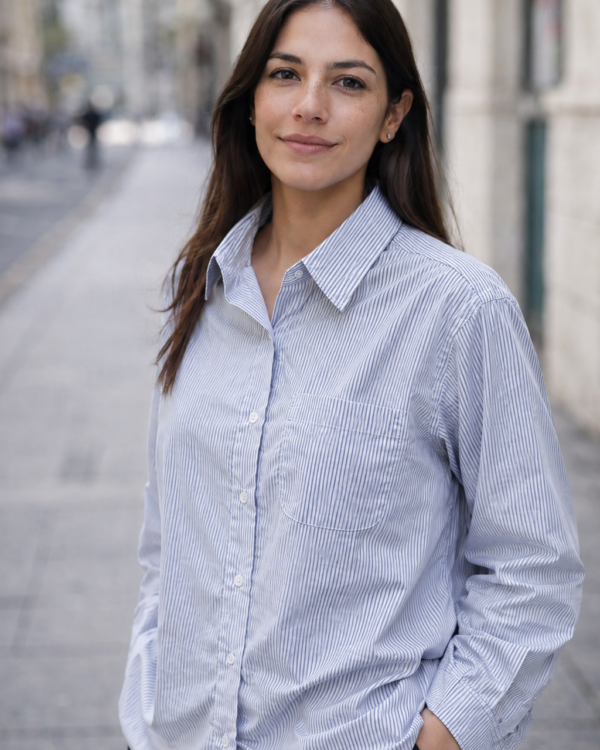 CAMISA POPLIN RECTA RAYADA