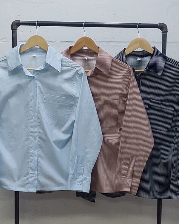 Alternative view of CAMISA POPLIN RECTA RAYADA